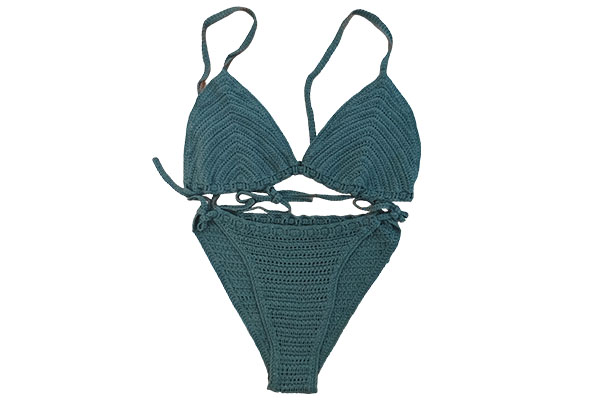 What positive impact does the material selection of faux crochet swimsuit have on the swimming experience?